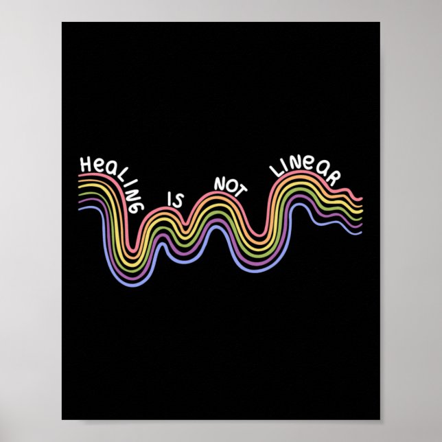 Är inte linjärt psykiskt medvetandegörande regnbåg poster (Framsidan)