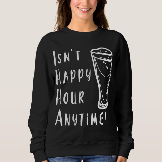 Är inte Lycklig-timmen när som helst under Vin-blo T Shirt (Framsida)