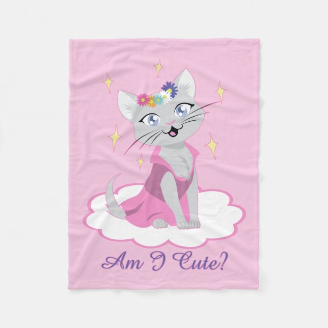 Är jag Cute? Fleecefilt (Framsidan)