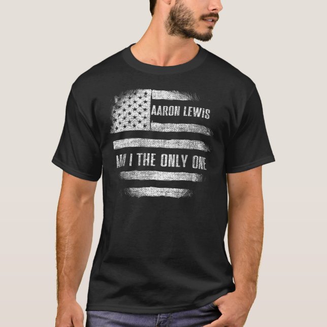 Är jag ensam Aaron Lewis Flagga USA Älskare Vint? T Shirt (Framsida)