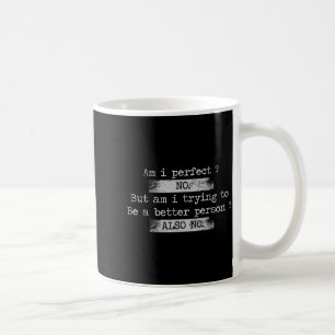 Är jag perfekt_ Nej Retro Vintage Distressed Rolig Kaffemugg