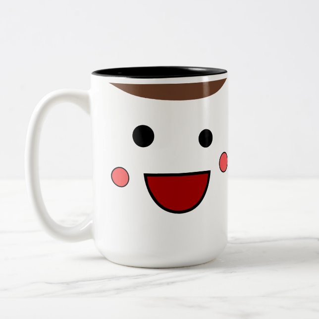 Är jag tillgänglig/oåtkomlig Chibi Smilie? Två-Tonad Mugg (Vänster)
