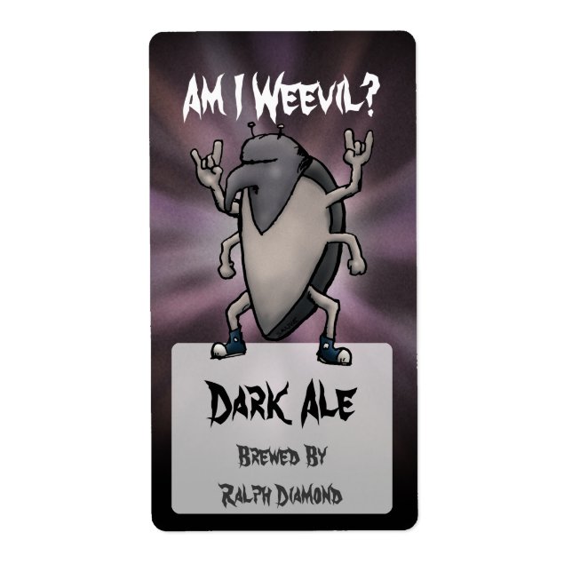 Är jag Weonde Tecknad Homebrew Beer Labels? Fraktsedel (Framsidan)