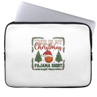 Är jul pyjamas basketboll Santa hattar träd Laptop Fodral