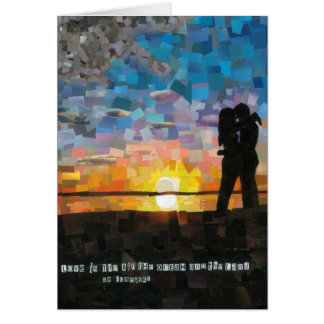 "är kärlek…", solnedgångsilhouetteälskare hälsningskort
