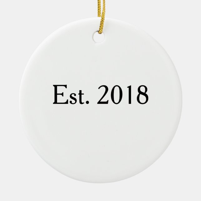 År Klassisk Personlig Par Design Julgransprydnad Keramik (Framsidan)