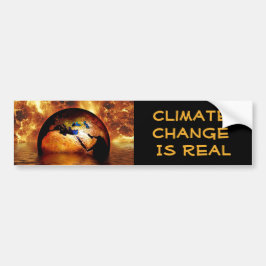 "Är klimatförändring Real med brinna Earth. Bildekal