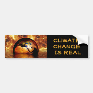 "Är klimatförändring Real med brinna Earth. Bildekal