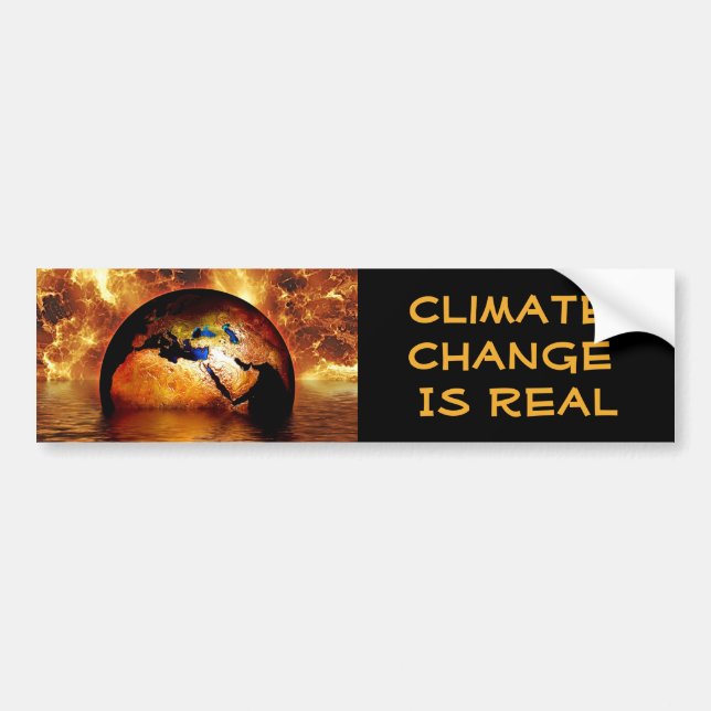 "Är klimatförändring Real med brinna Earth. Bildekal (Framsidan)