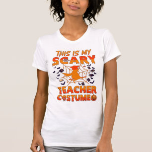 Är läskig lärare dräkt Halloween häxa spindel vi T Shirt
