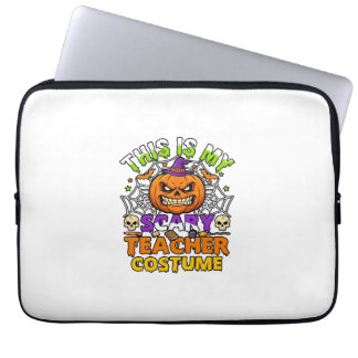 Är läskig lärare kostym Halloween-pumpa häxa huva Laptop Fodral