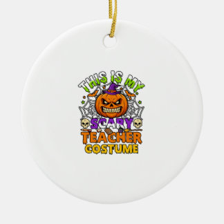 Är läskigt lärare kostym Halloween-pumpa häxa huva Julgransprydnad Keramik