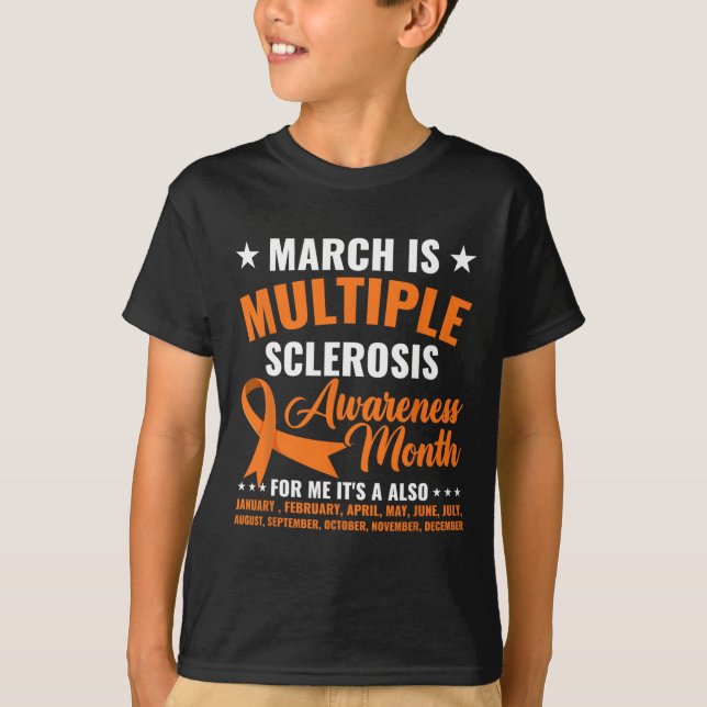 Är Många Sclerosis Awareness Month Warrior T Shirt (Framsida)
