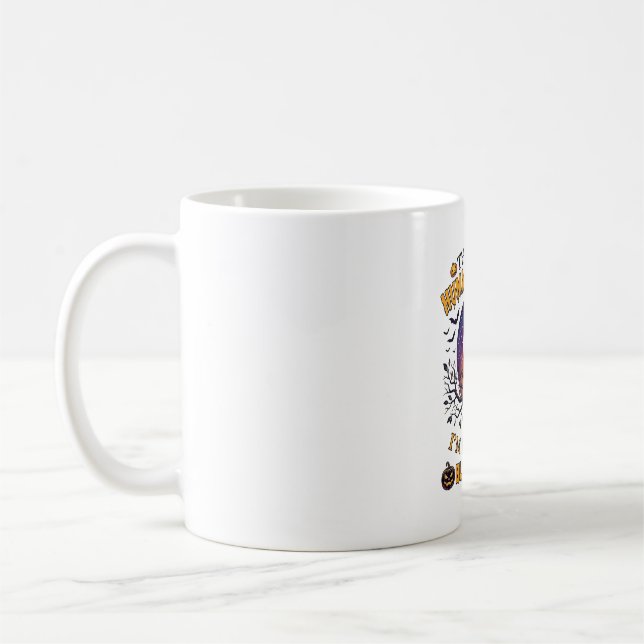 Är Mänsklig Kostym Svart Katt Halloween Måne_1 Kaffemugg (Vänster)