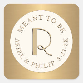 Är Meant to Be Mini Monogram Etikett med Bröllopsd