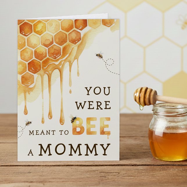 Är menad att bli en mamma Bikupans mors dag Kort (Meant to Bee a Mom Honeycomb Mother's Day Card
)