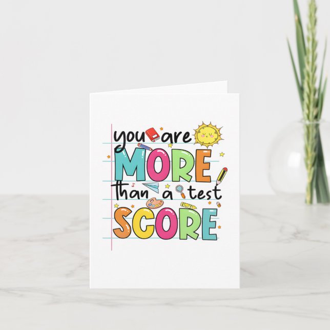 Är mer än ett test av testresultat för lärare kort (Framsida)
