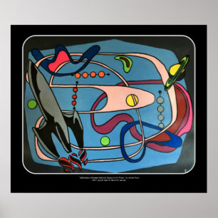 "Är MidCenturymodutrymme stället" som målar på a Poster