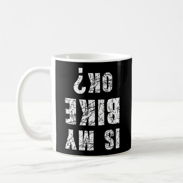 Är min bike okej, underlig cycling och cycle Rider Kaffemugg (Vänster)