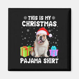 Är min engelska julbulldog Hund Pajama Puppy L Magnet