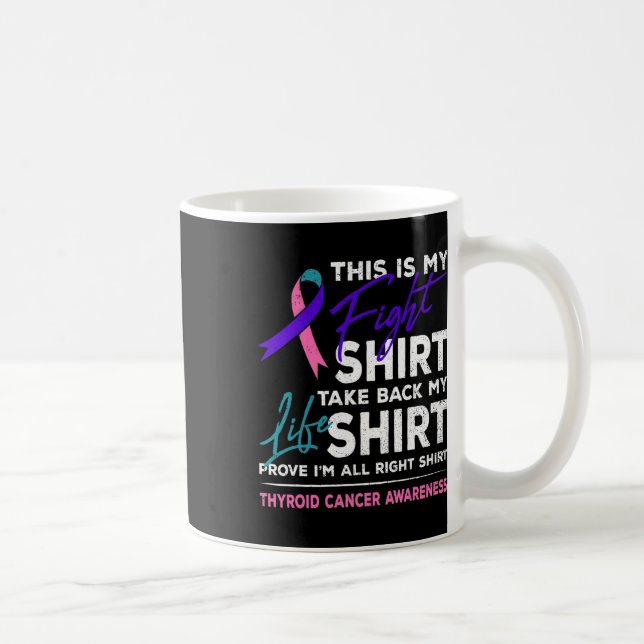 Är min "Fight Thyroid Cancer Awareness Ribbon Gift Kaffemugg (Höger)