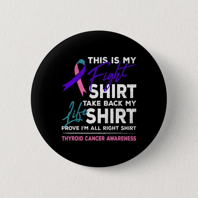 Är min "Fight Thyroid Cancer Awareness Ribbon Gift Knapp (Framsida)