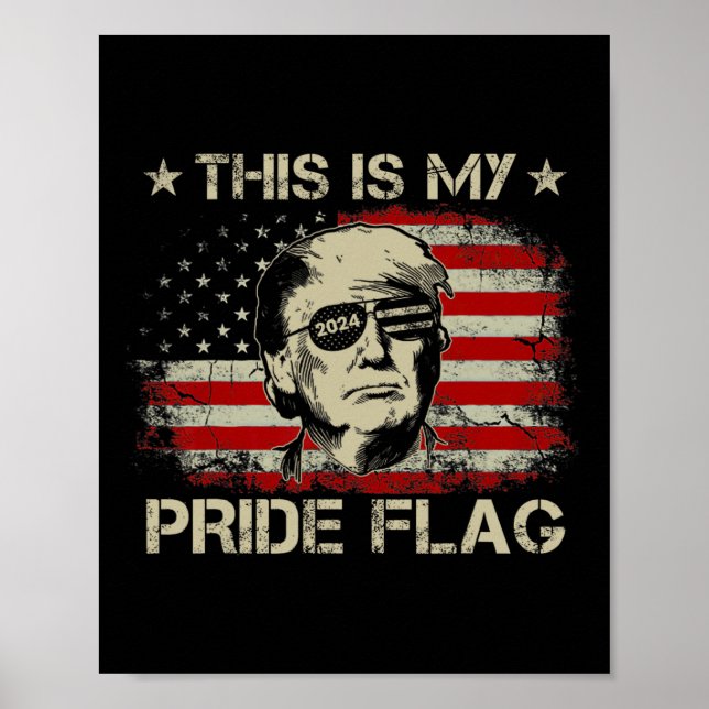 Är min Flagga Trump 2024 American Flagga 4:e av J Poster (Framsidan)