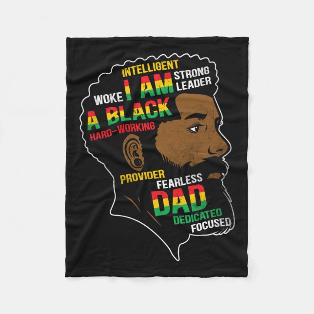 Är min Independence day Black Pappa Fars dag Manar Fleecefilt (Framsidan)