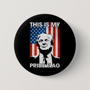 Är Min Prideflagga Trump Amerikansk Flagga 4 Juli Knapp