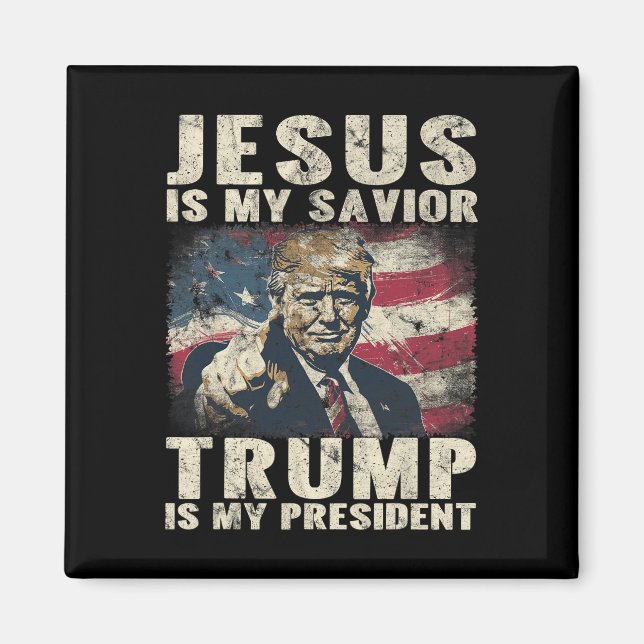 Är min Savior Trump min president 2024 American F Magnet (Framsidan)