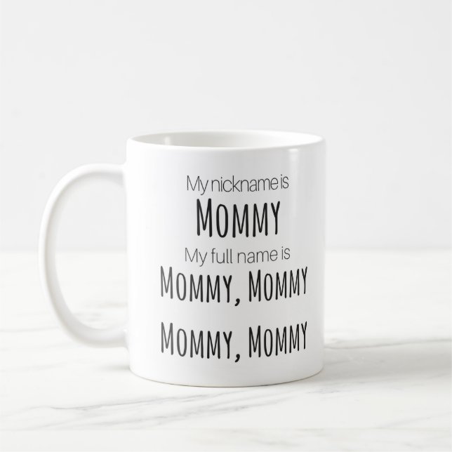 "Är min smeknamn den mamma" muggen Kaffemugg (Vänster)