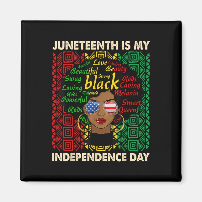 Är mina svarta kvinnor i Independence day Afro Mel Magnet (Framsidan)