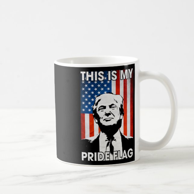 Är mitt Pride Flagga Trump American Flagga 4:e jul Kaffemugg (Höger)
