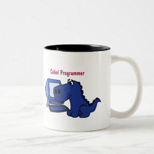ÄR muggen för den Cobol programmeraredinosauren Två-Tonad Mugg