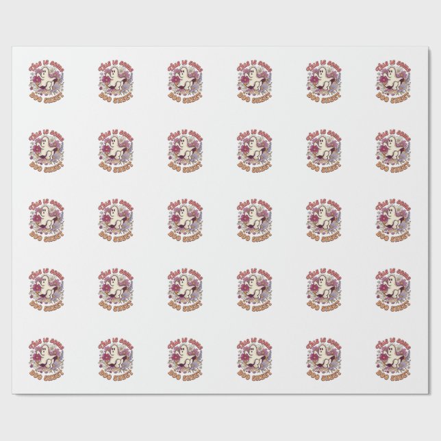 Är Några Boo Lakan Spöke Retro Blommor_1 Presentpapper (Platt)