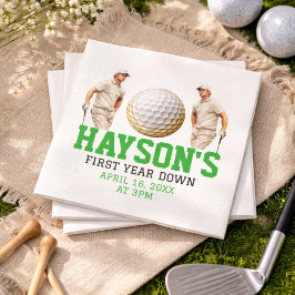 År ner, golf på! 1-års födelsedagsfest pappersservett