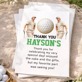 År ner, golf på! 1-årsdag  tack kort
