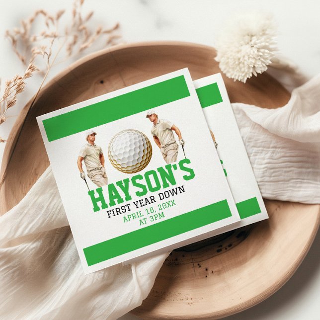 År ner, Golf på! Första födelsedag Party Pappersservett (Skapare uppladdad)