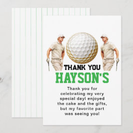 År ner, Golf på! Första födelsedag Tack Kort