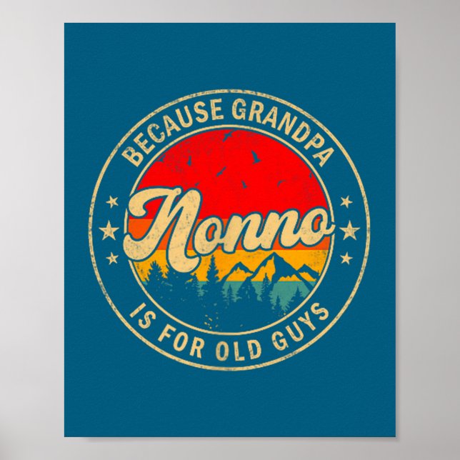 Är Nonno för att farfar är gammal retro Poster (Framsidan)