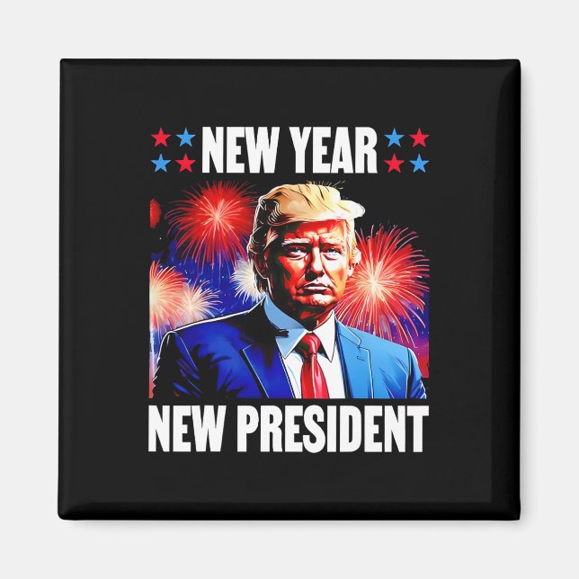 År Ny ordförande Trump 2024 Magnet (Framsidan)
