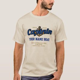 År och mer för fartyg för personligkaptennamn t shirt