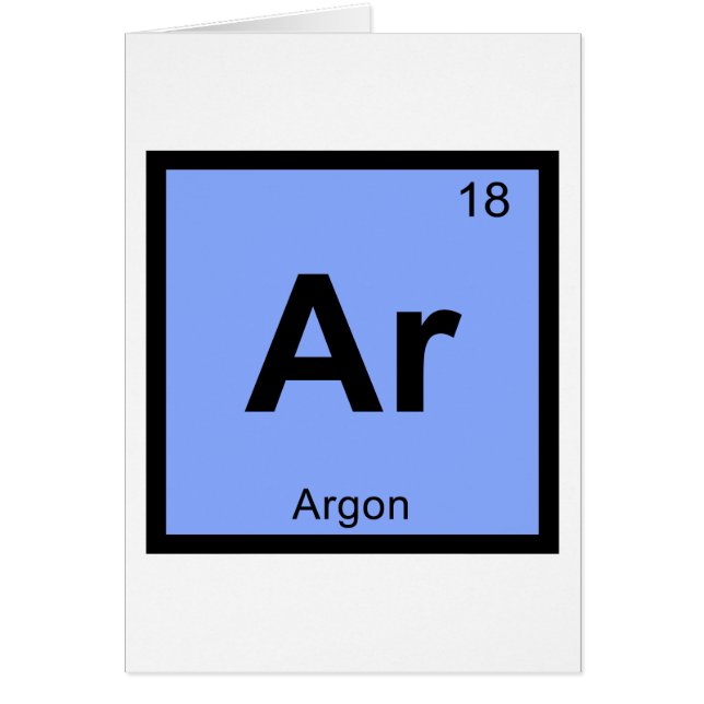 Ar - Periodisk Bord-symbol för argon-kemi Hälsningskort (Framsidan)