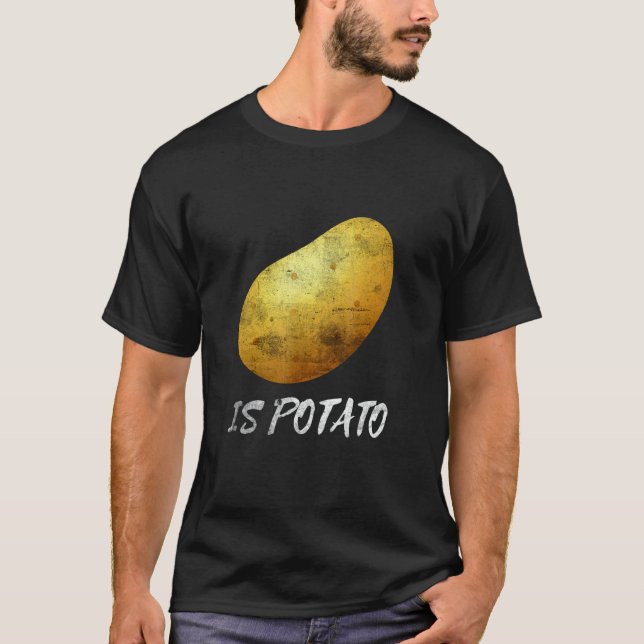 Är Potatis Distressed Mat Vegan Potatis Pommes T Shirt (Framsida)