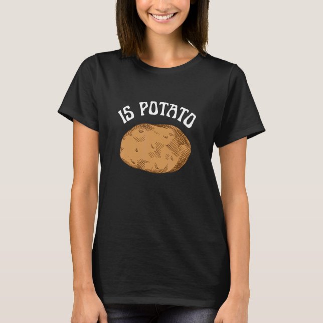 Är potatis enligt vad som visas på TV-potatis i mö T Shirt (Framsida)