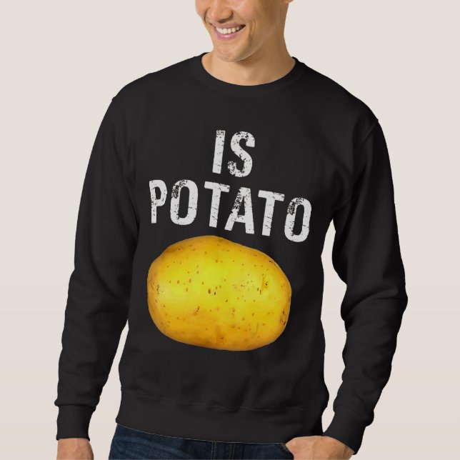 Är potatis i tv enligt vad som visas på sena kväll lång ärmad tröja (Framsida)