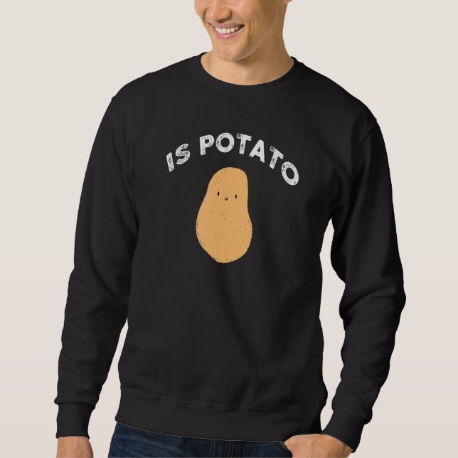 Är potatis i tv enligt vad som visas på sena kväll lång ärmad tröja (Framsida)