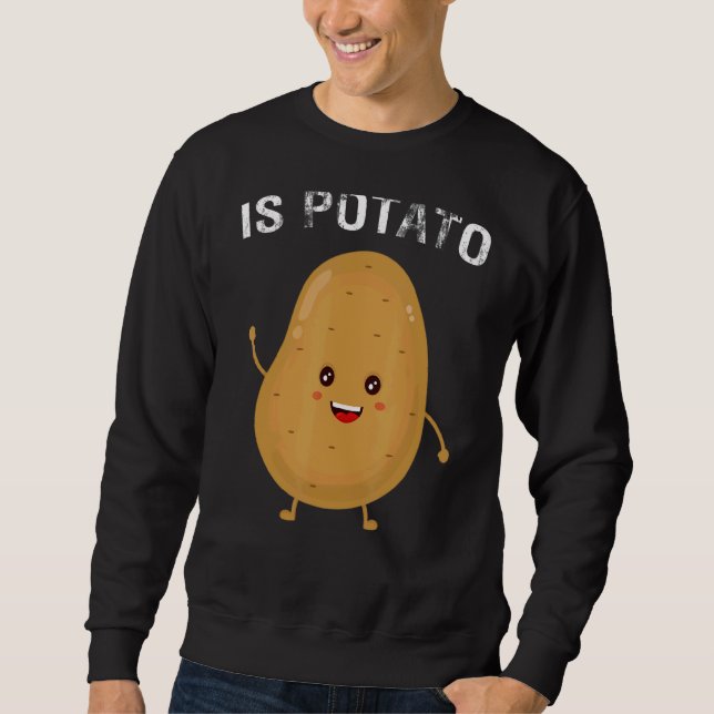 Är potatis i tv enligt vad som visas på sena kväll lång ärmad tröja (Framsida)
