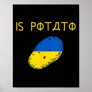 Är Potatis Roligt Skämt Blå Och Gul Potatis Poster