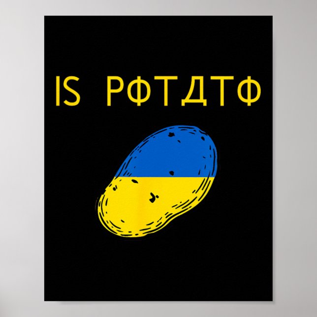 Är Potatis Roligt Skämt Blå Och Gul Potatis  Poster (Framsidan)